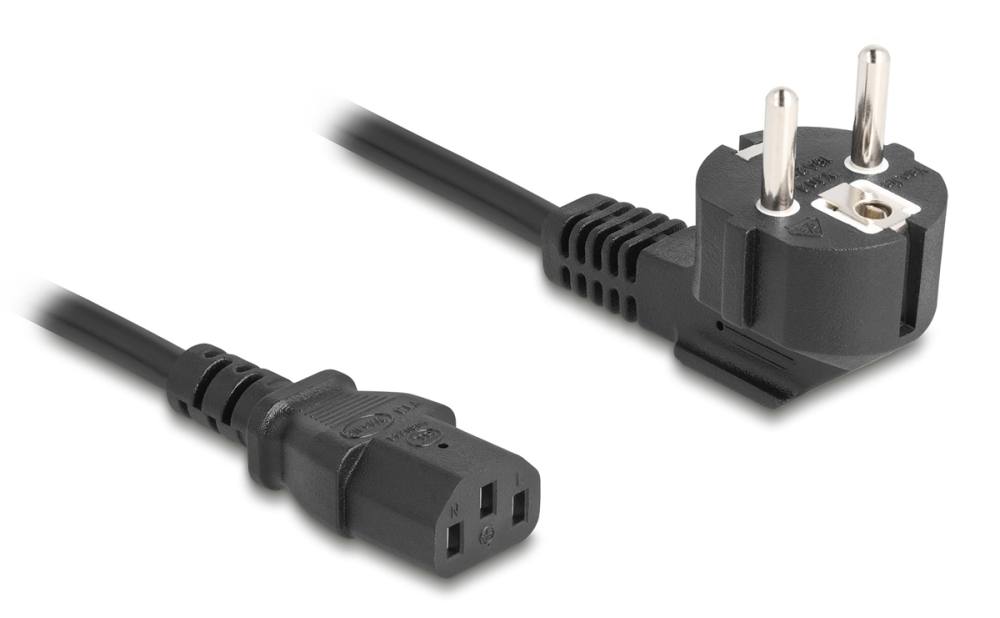 DELOCK καλώδιο τροφοδοσίας 81326, 3x 0.75mm², 2m, μαύρο