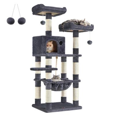 Feandrea Cat Tower, Height 143 cm, up to 2 cats (PCT15GYZ) (FEAPCT15GYZ)