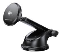 POWERTECH ασύρματος φορτιστής & βάση smartphone αυτοκινήτου PT-1492, Qi2, 15W, μαύρος