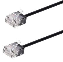 POWERTECH καλώδιο δικτύου CAB-N428, Cat 6A U/UTP, ultra slim, copper, 500MHz, 0.15m, μαύρο