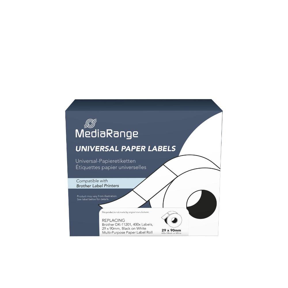 Ετικέτες Γενικής Χρήσης Mediarange (Brother DK-11201, 29x90mm, 400 pcs, black on white) (MRBDK11201)