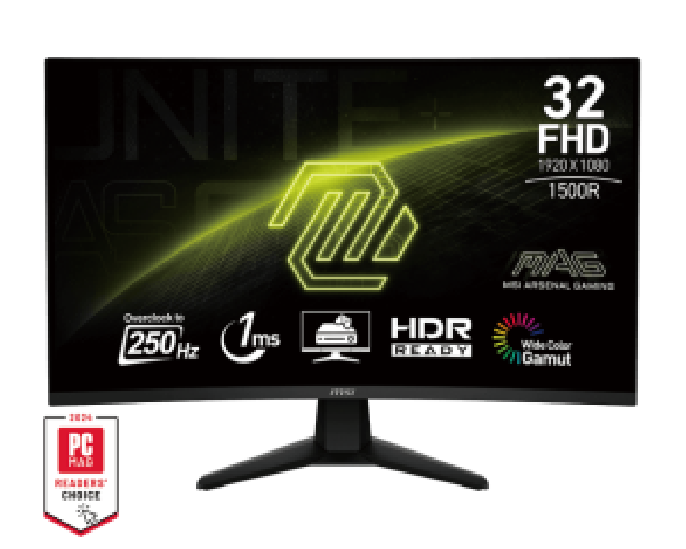 MSI MONITOR GAMING MAG 32C6X, CURVED VA FHD, 31.5", 16:9, 250CD/M2, 3000:1, 1MS, 250Hz, 1920x1080, 2xHDMI/ 1xDP/ HP OUT, BLACK, 