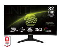 MSI MONITOR GAMING MAG 32C6X, CURVED VA FHD, 31.5", 16:9, 250CD/M2, 3000:1, 1MS, 250Hz, 1920x1080, 2xHDMI/ 1xDP/ HP OUT, BLACK, 