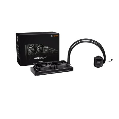 BEQUIET CPU HYDRO COOLER PURE LOOP 3 240MM BW027EU, INTEL SOCKET LGA 1851/1700/1200/1150/1151/1155, AMD AM5/AM4, 2x120MM FAN PUR