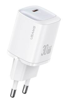 USAMS φορτιστής τοίχου US-CC251, USB-C, 30W, GaN, λευκός