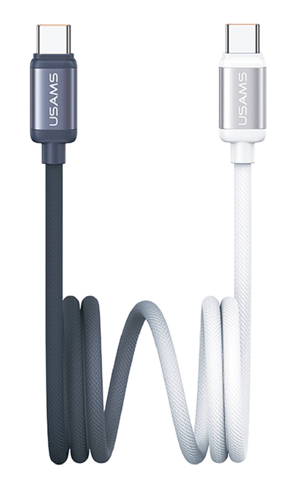 USAMS καλώδιο USB-C SJ756, 60W, 480Mbps, 1.2m, μαύρο/λευκό