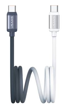 USAMS καλώδιο USB-C SJ756, 60W, 480Mbps, 1.2m, μαύρο/λευκό