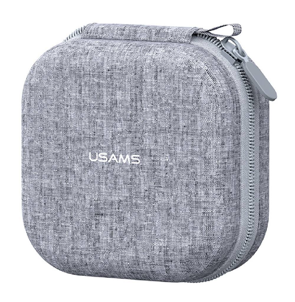 USAMS θήκη οργάνωσης ακουστικών Bluetooth ZB351, 9.5x9.5x5cm, γκρι