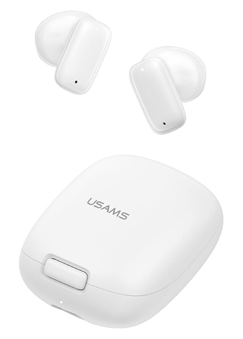 USAMS earphones με θήκη φόρτισης ID25, TWS, Φ13mm, 30/230mAh, λευκά