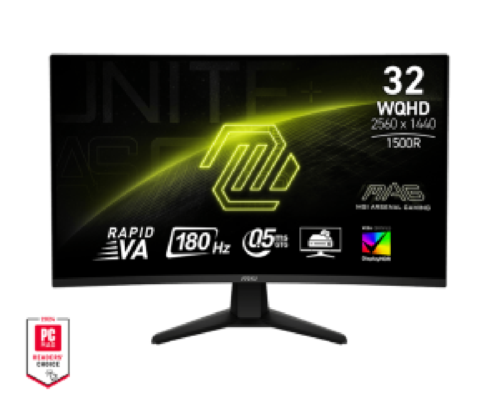 MSI MONITOR GAMING MAG 32CQ6F, CURVED RAPID VA WQHD, 32", 16:9, 400CD/M2, 3500:1, 0.5MS, 180Hz, 2560x1440, 2xHDMI/ 1xDP/ HP OUT,