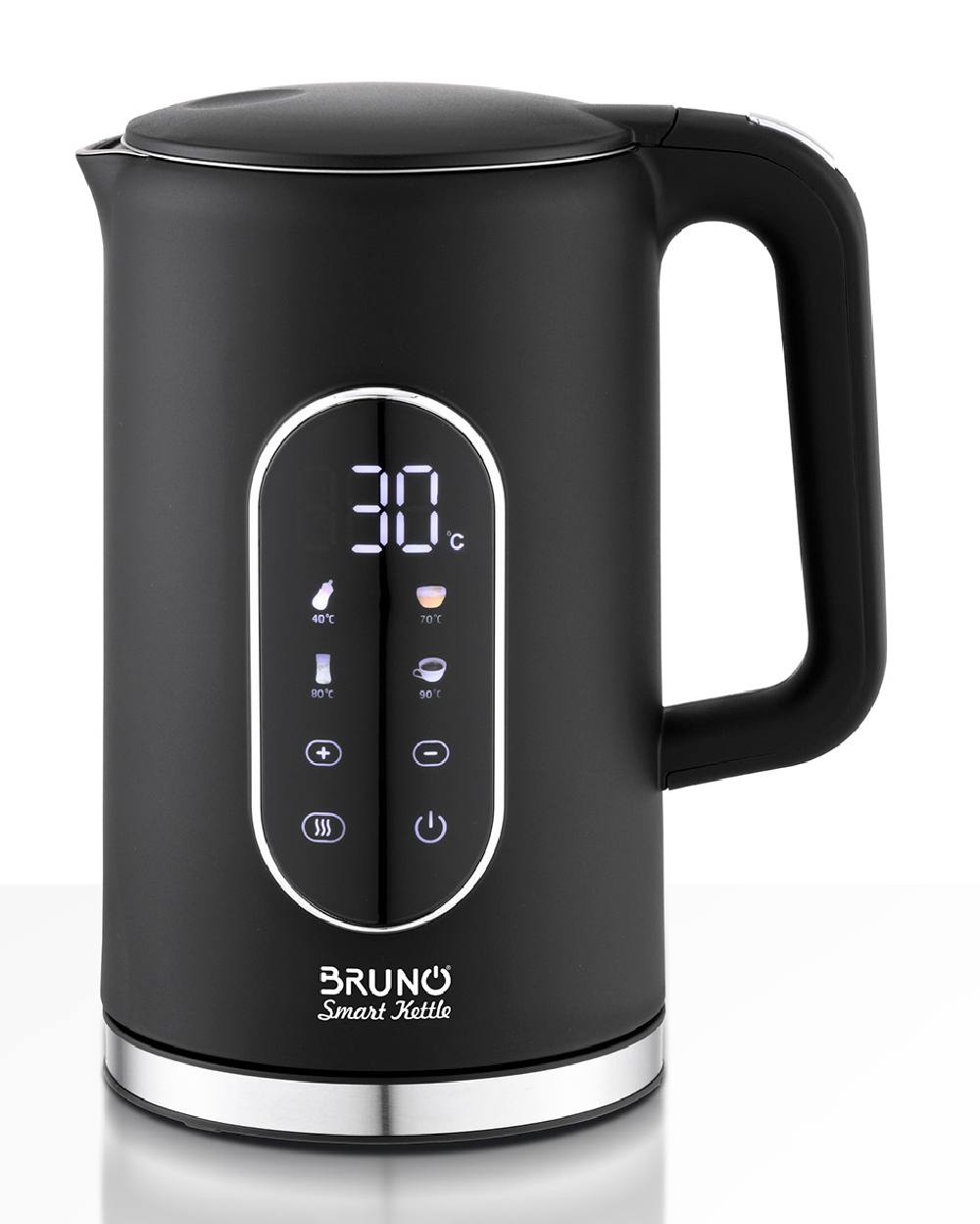 BRUNO Βραστήρας νερού προηγμένων λειτουργιών, ψηφιακός με διπλό τοίχωμα BRN-0245, 1.7L 2200W, μαύρος