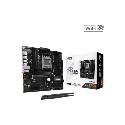 ASROCK MB B850M PRO-A WIFI, SOCKET AMD AM5, CS AMD B850, 4 DIMM SOCKETS DDR5, HDMI/ DP, PCI-E GEN 4.0, 2.5G LAN, MICRO-ATX, 3YW.