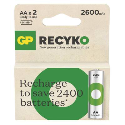 GP ReCyko 2600mAh rechargeable batteries AA / R6 Ni-MH  (GPB20654)