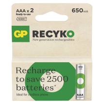 GP ReCyko 650mAh rechargeable batteries AAA / R03 Ni-MH  (GPB20655)