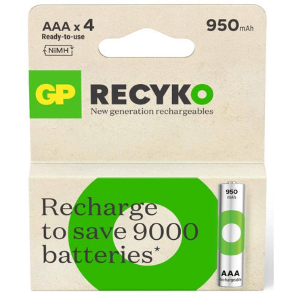 GP ReCyko 950mAh rechargeable batteries AAA / R03 Ni-MH  (GPB20657)