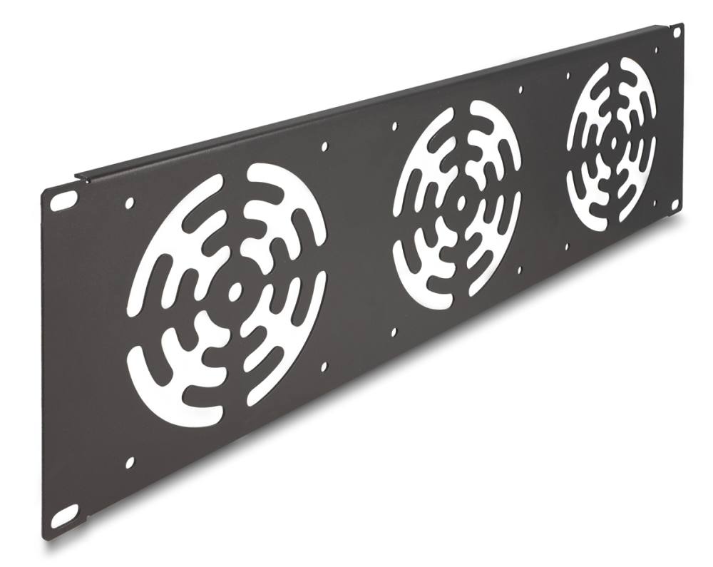 DELOCK κάλυμμα για 3x 120mm ανεμιστήρες 66747 για rack 19"/3U, μεταλλικό, μαύρο