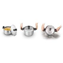 Κατσαρόλα με Καπάκι Σουρωτήρι 24cm 6lt Stainless Steel Lamart LT1206