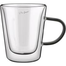 Σετ Ποτήρια Τσαγιού VASO Lamart LT9120 Γυάλινα με Διπλό Τοίχωμα 300ml Μαύρα 2 Τεμ