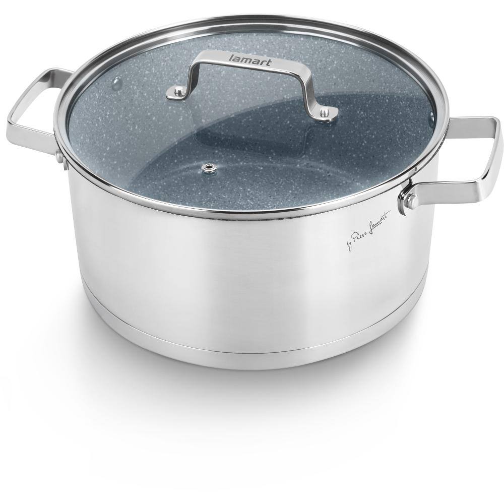 Κατσαρόλα STONESS με Αντικολλητική Κεραμική Επίστρωση Lamart LT1104 Ασημί