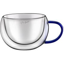 Σετ Φλιτζάνια Καπουτσίνο VASO Lamart LT9113 Γυάλινα με Διπλό Τοίχωμα 270ml Μπλε 2 Τεμ