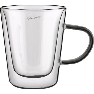 Σετ Ποτήρια Τσαγιού VASO Lamart LT9121 Γυάλινα με Διπλό Τοίχωμα 350ml Μαύρο 2 Τεμ