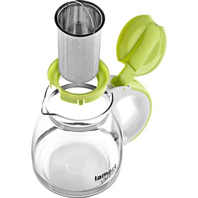 Τσαγιέρα Γυάλινη με Φίλτρο 1,5lt 13cm Lamart LT7028 Διάφανο/Πράσινο