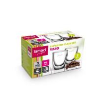 Σετ Ποτήρια Espresso Γυάλινα με Διπλό Τοίχωμα 80ml VASO Lamart LT9009 Διάφανο Τεμ. 2