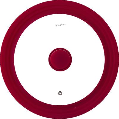 Καπάκι για Κατσαρόλα Γυαλινο με Σιλικόνη 24-28cm COVER Lamart LT7082 Κόκκινο