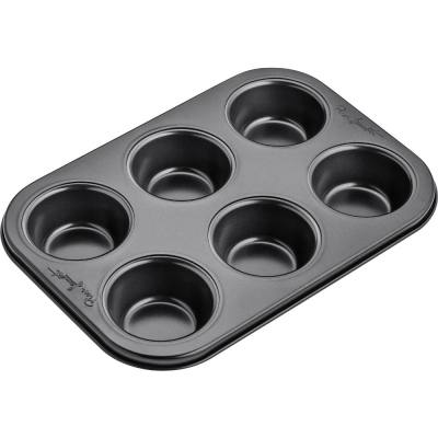 Φόρμα Ζαχαροπλαστικής για 6 Muffins Αντικολλητική 26,5x18cm Lamart LT3071 Κόκκινη