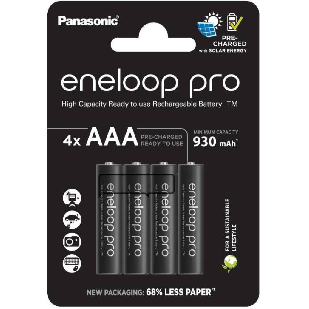 Μπαταρία Επαναφορτιζόμενη Panasonic eneloop pro BK-4HCDE/2BE 930 mAh size AAA Ni-MH 1.2V Τεμ. 4 New Package