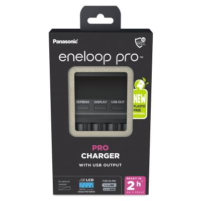 Φορτιστής Μπαταριών Panasonic eneloop pro BQ-CC65 για AA/AAA & USB Output με Οθόνη Led New Eco Pack