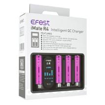 Φορτιστής Μπαταριών Efest iMate R4 3A με 4 Θέσεις Ένδειξη Led Συμβατό με  Μπαταρίες 18650 20700 / 21700
