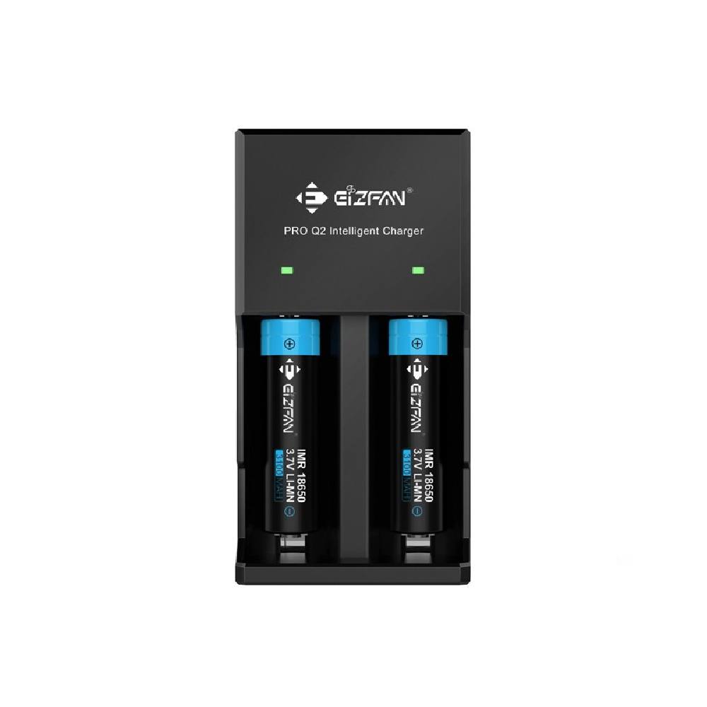 Φορτιστής Μπαταριών EiZfan Pro Q2  3.7V με Ένδειξη Led 2 Θέσεων