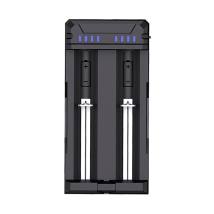 Φορτιστής Μπαταριών Βιομηχανικού Τύπου Xtar FC2 USB-C, 2 Θέσεων με Ένδειξη Φόρτισης για Μπαταρίες από 10440 έως 22650