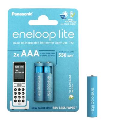 Μπαταρία Επαναφορτιζόμενη Panasonic Eneloop Lite BK-4LCCE/2CP 550 mAh size AAA Ni-MH 1.2V Τεμ. 2 Eco Pack