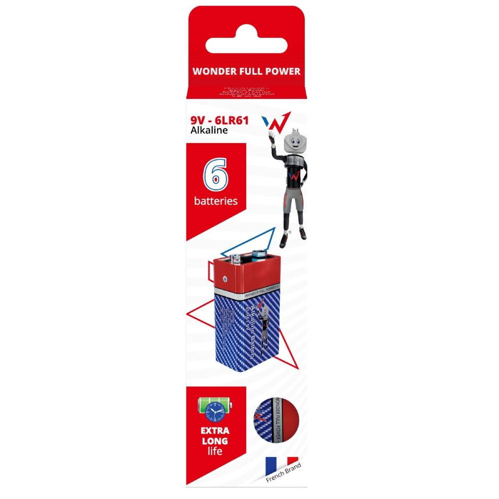 Μπαταρία Αλκαλική Wonder Full Power 6LR61 9V  Τεμ. 6