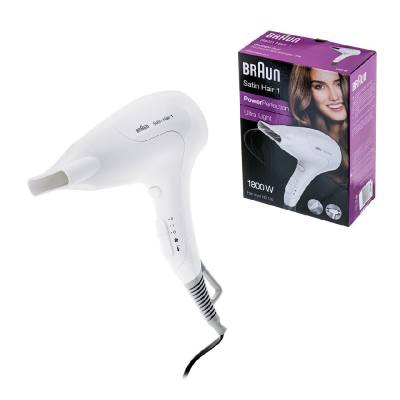 Πιστολάκι Μαλλιών Braun HD180 Satin Hair 1 Style & Go 1800W με 2 Επίπεδα Ταχύτητας Αέρα Λευκό