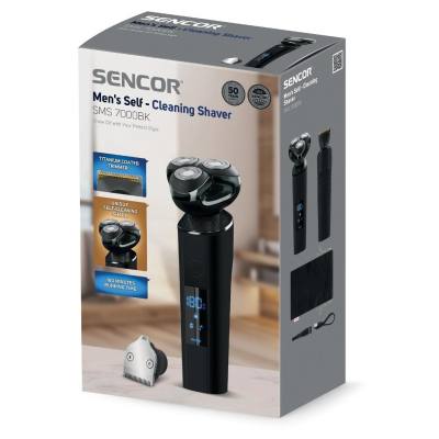 Επαναφορτιζόμενη Ξυριστική Μηχανή με Οθόνη Led Direct Drive IPX5 Sencor SMS 7000BK Μαύρη