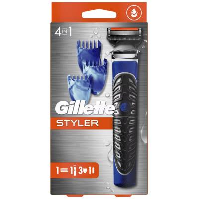 Styler 4 σε 1 Gillette για Τριμμάρισμα, Ξύρισμα, Styling και Σώμα με 3 Κεφαλές + Κεφαλή για Ξύρισμα Αδιάβροχο