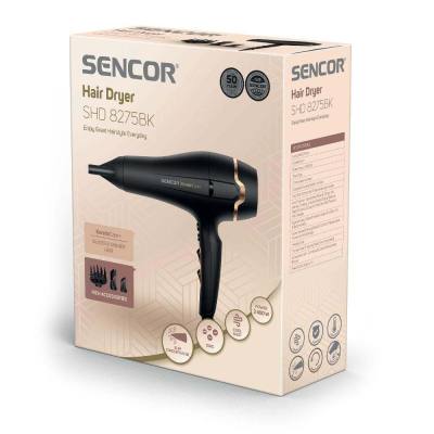 Σεσουάρ Μαλλιών Sencor SHD 8275BK 2400W KeratinCare+ με 3 Επιλογές Θερμοκρασίας και 2 Ταχύτητας Αέρα