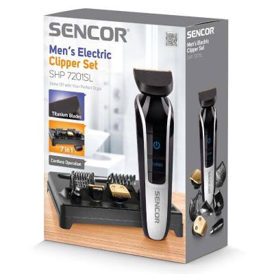 Επαναφορτιζόμενη Ξυριστική Μηχανή & Trimmer με 5 Κεφαλές Sencor SHP 7201SL Ασημί
