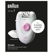 Μηχανή Αποτρίχωσης για το Σώμα BRAUN SE1-010 Silk Epil 1 με Σύστημα 20 Τσιμπίδων και Άκρες SoftLift Tips Ιδανική και για Ευαίσθη