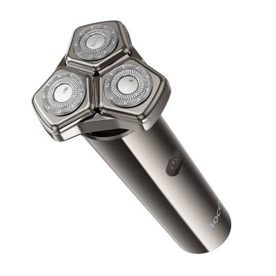 Επαναφορτιζόμενη Ξυριστική Μηχανή & Trimmer Hoco HP36 600mAh με 3 Κεφαλές και LED Ένδειξη Μπαταρίας και Φόρτισης Μεταλλικό Γκρι