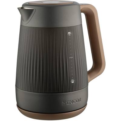 Βραστήρας με Γυάλινη Κανάτα και Επιλόγη Θερμοκρασίας 1,7lt 2000W Sencor SWK 0931BK Μαύρo/Καφέ