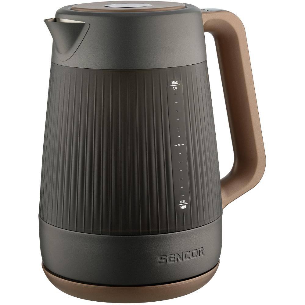 Βραστήρας με Γυάλινη Κανάτα και Επιλόγη Θερμοκρασίας 1,7lt 2000W Sencor SWK 0931BK Μαύρo/Καφέ