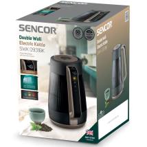 Βραστήρας με Γυάλινη Κανάτα και Επιλόγη Θερμοκρασίας 1,7lt 2000W Sencor SWK 0931BK Μαύρo/Καφέ