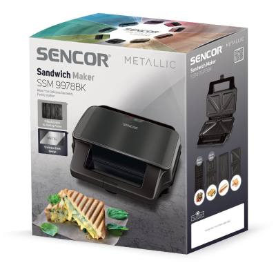 Τοστιέρα με 4 Αποσπώμενες Πλάκες CoolTouch Sencor SSM 9978BK Μαύρη