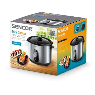 Ατμομάγειρας Ρυζιού Rice Cooker 2,8lt Stainless Steel Sencor SRM 2800SS Ασημί