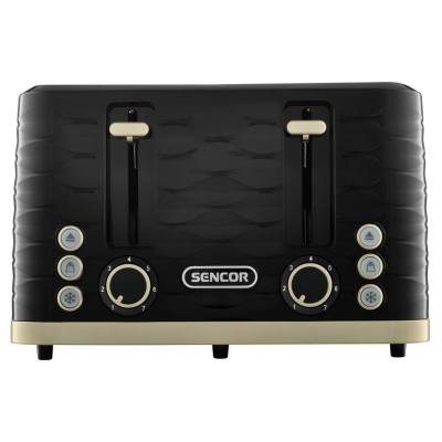 Φρυγανιέρα Sencor STS 7551BK 4 Θέσεων 1600W 3D Pattern Design Μαύρο/Χρυσό