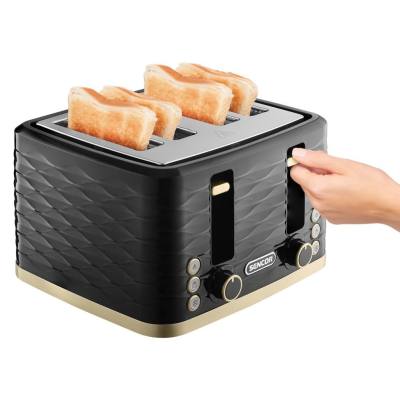 Φρυγανιέρα Sencor STS 7551BK 4 Θέσεων 1600W 3D Pattern Design Μαύρο/Χρυσό